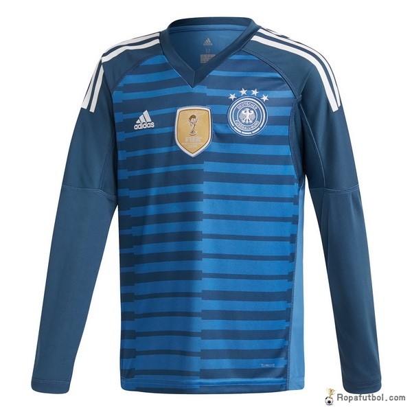 Camiseta Alemania Replica Primera Ropa Manga Larga Portero 2018 Azul